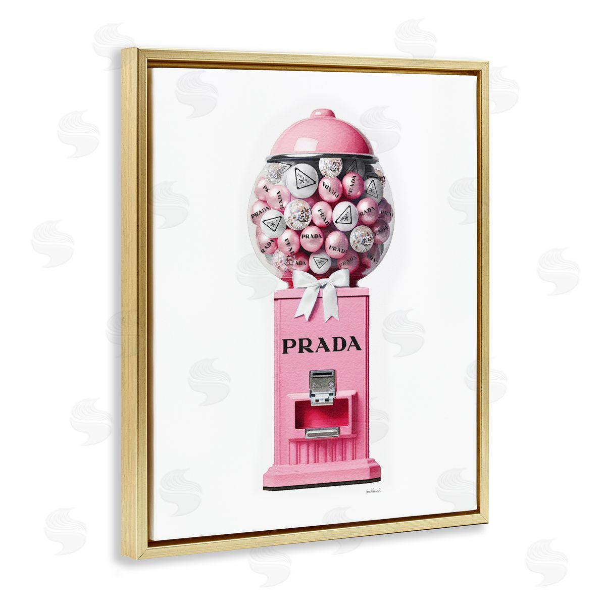 Amanda Greenwood Pink Glam Gumball Machine Gold Floater Frame Canvas Artside_