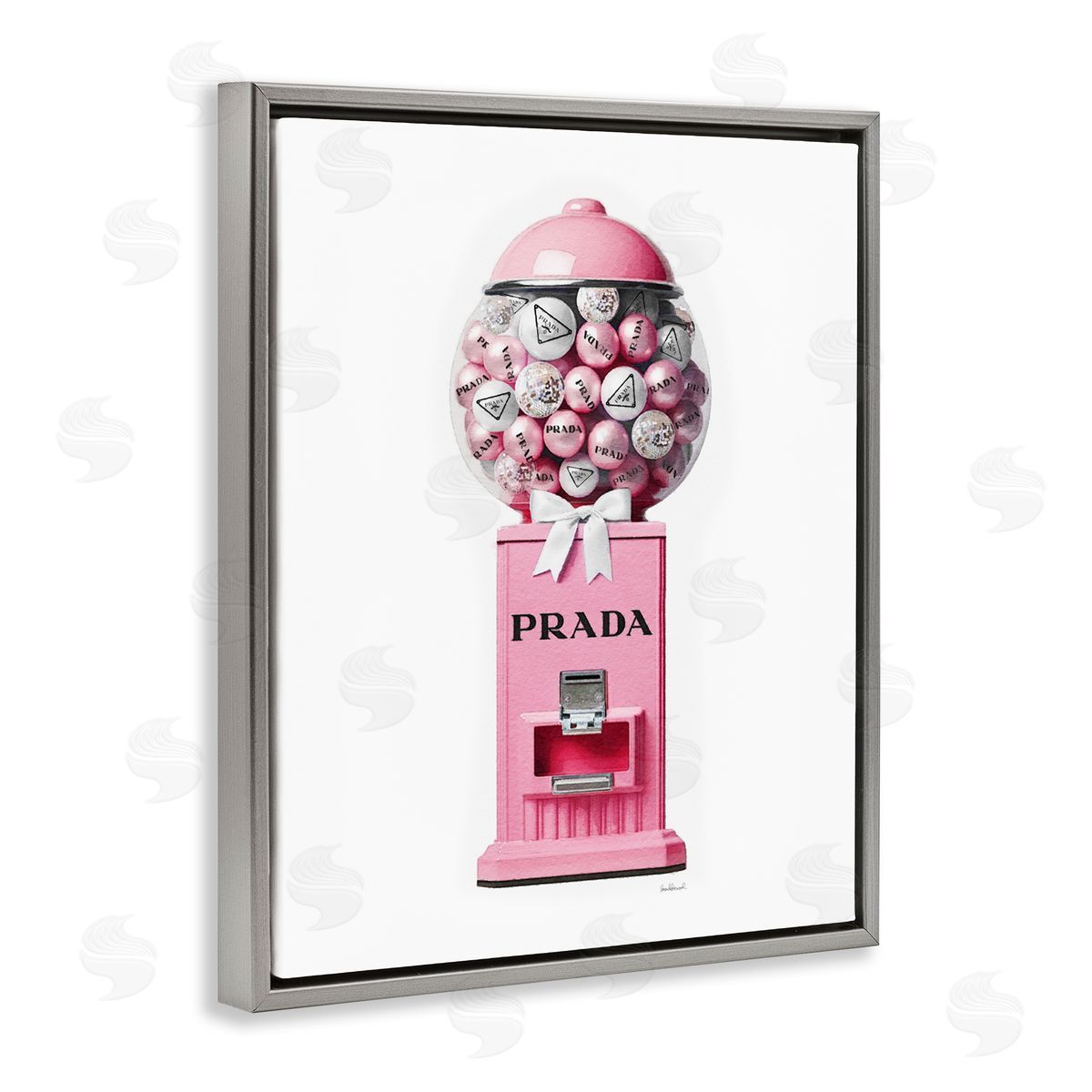 Amanda Greenwood Pink Glam Gumball Machine Gray Floater Frame Canvas Artside_