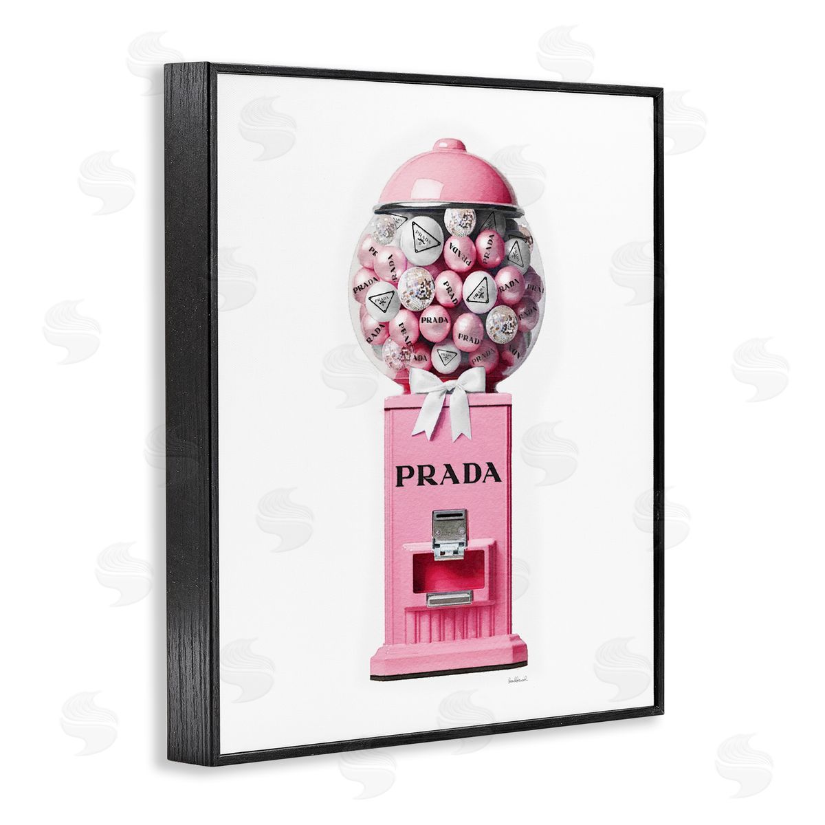 Amanda Greenwood Pink Glam Gumball Machine Black Framed Giclee Wall Artside_