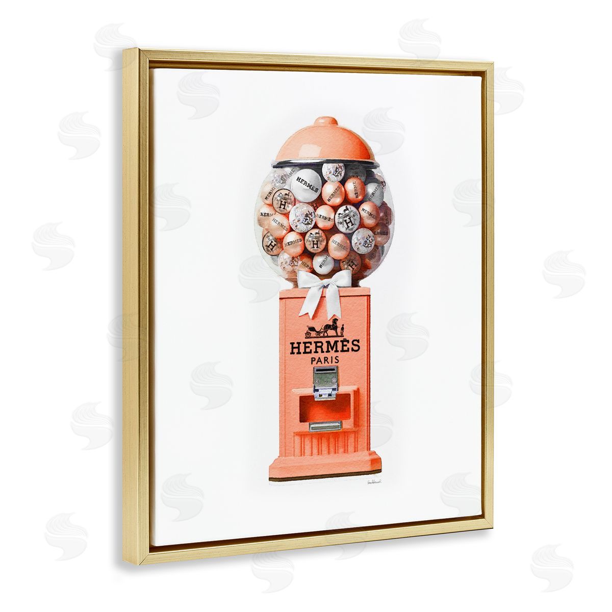 Amanda Greenwood Fashion Gumball Dispenser Gold Floater Frame Canvas Artside_