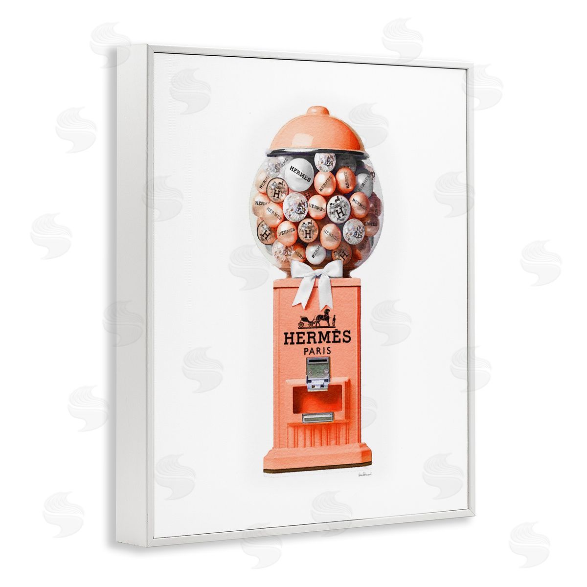 Amanda Greenwood Fashion Gumball Dispenser White Framed Giclee Wall Artside_