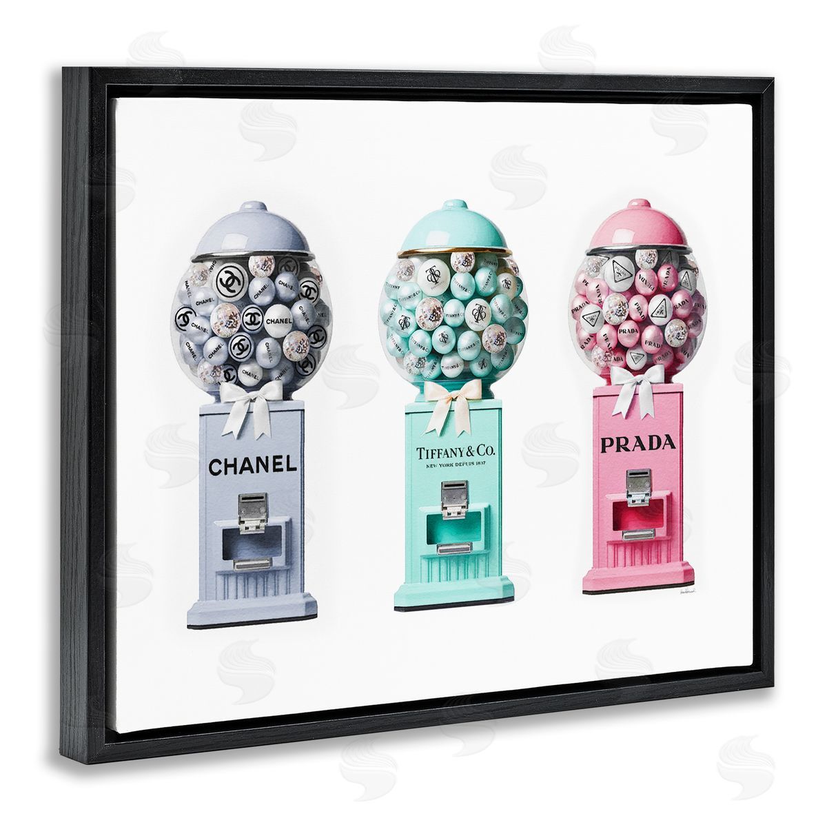 Amanda Greenwood Glam Gumball Candy Black Floater Frame Canvas Artside_