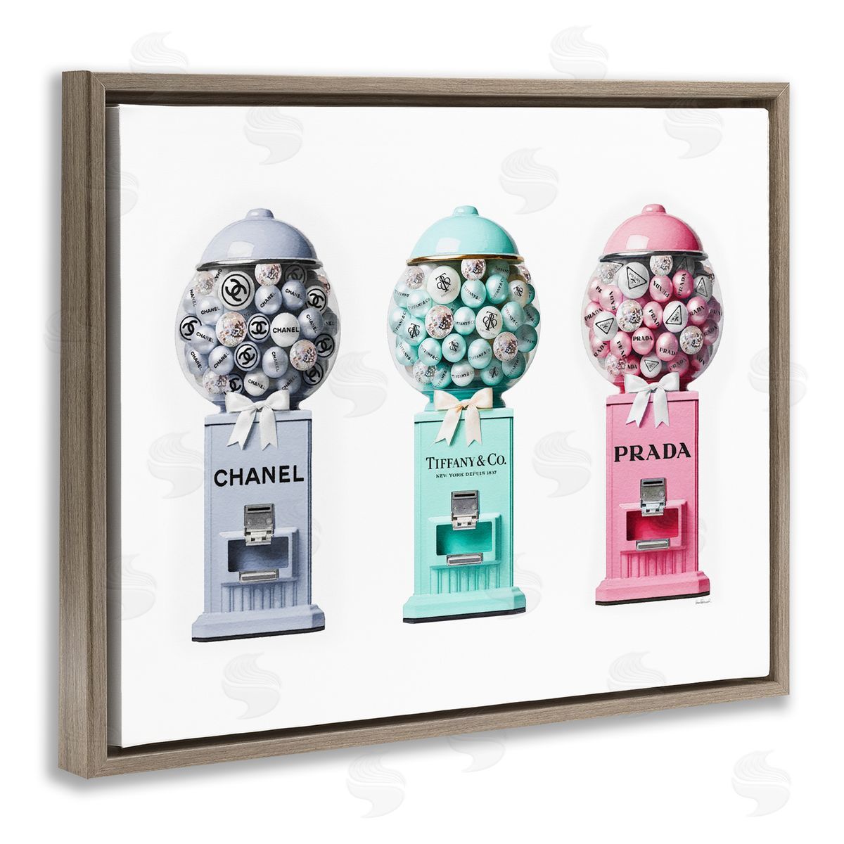 Amanda Greenwood Glam Gumball Candy Brown Floater Frame Canvas Artside_