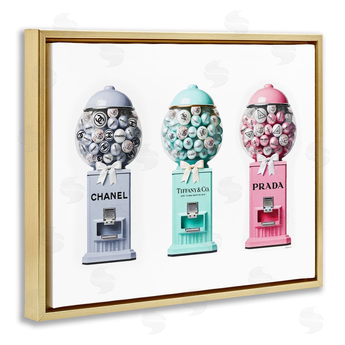 Amanda Greenwood Glam Gumball Candy Gold Floater Frame Canvas Artside_