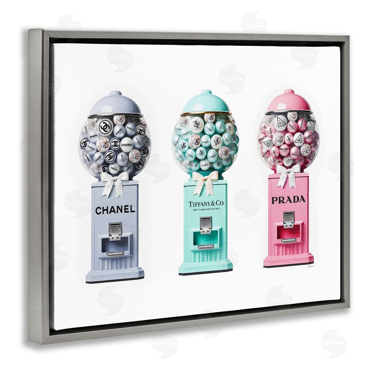 Amanda Greenwood Glam Gumball Candy Gray Floater Frame Canvas Artside_