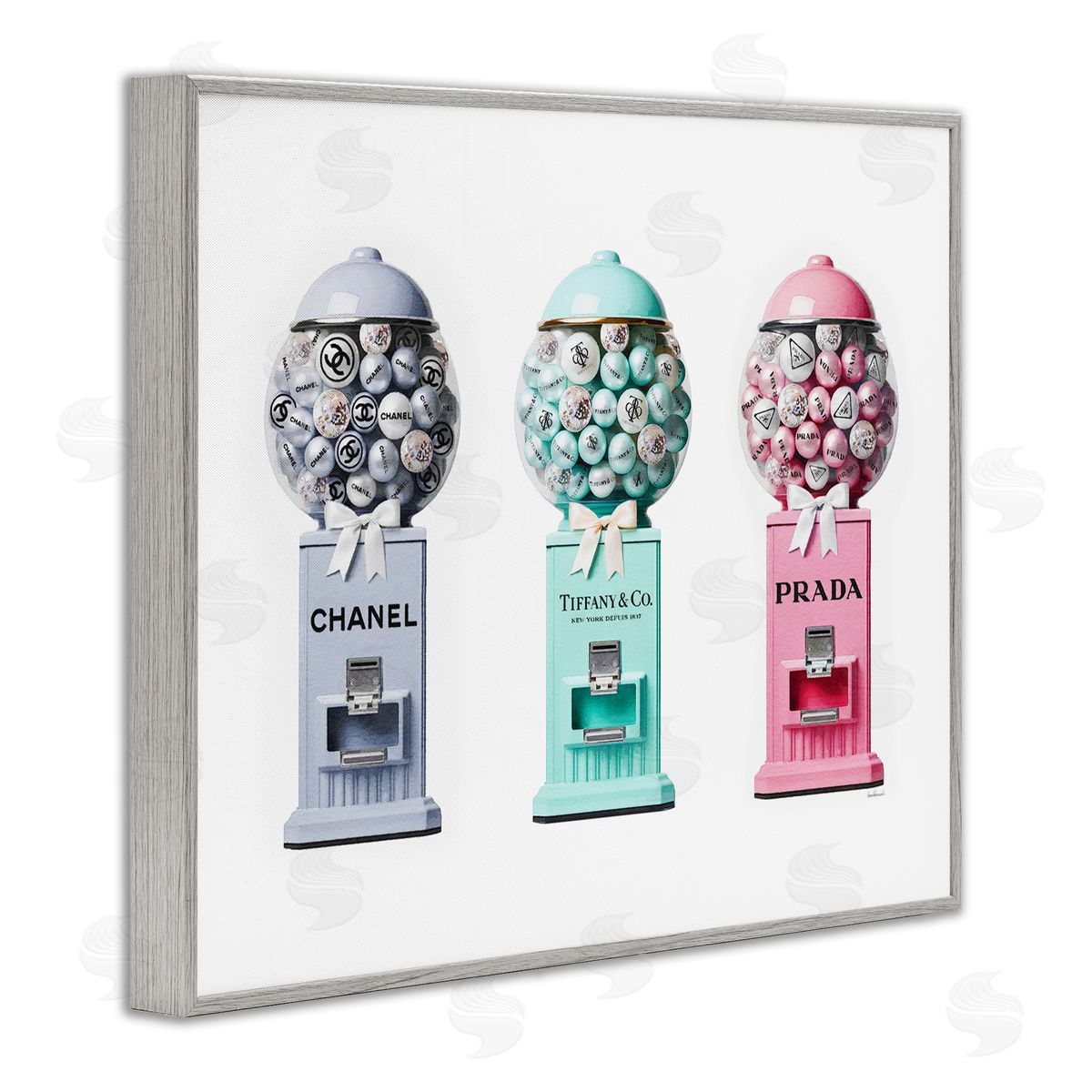 Amanda Greenwood Glam Gumball Candy Gray Framed Giclee Wall Artside_