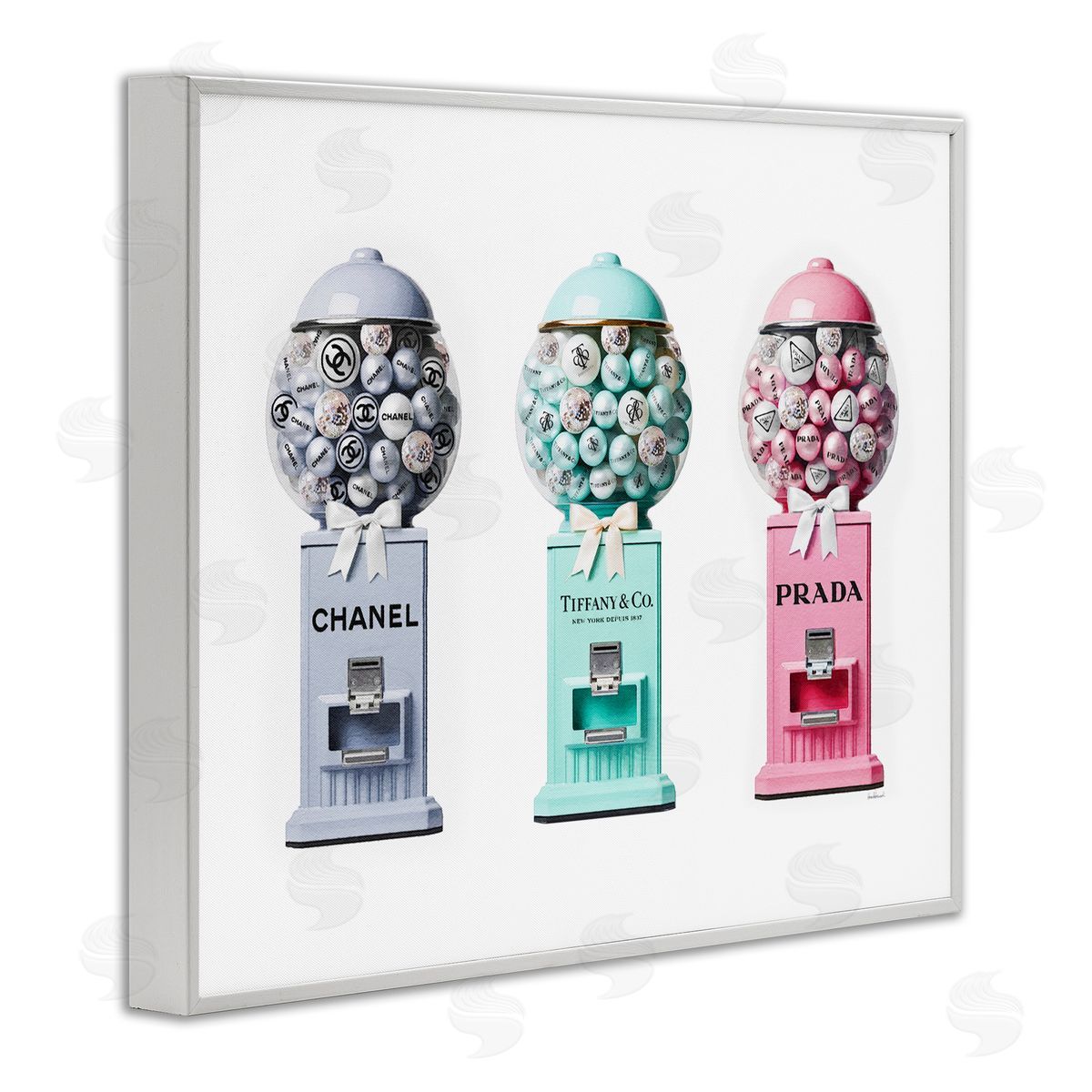 Amanda Greenwood Glam Gumball Candy White Framed Giclee Wall Artside_