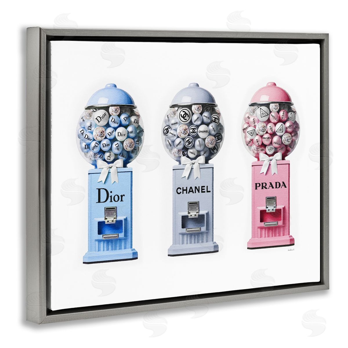 Amanda Greenwood Fashion Brand Gumballs Gray Floater Frame Canvas Artside_