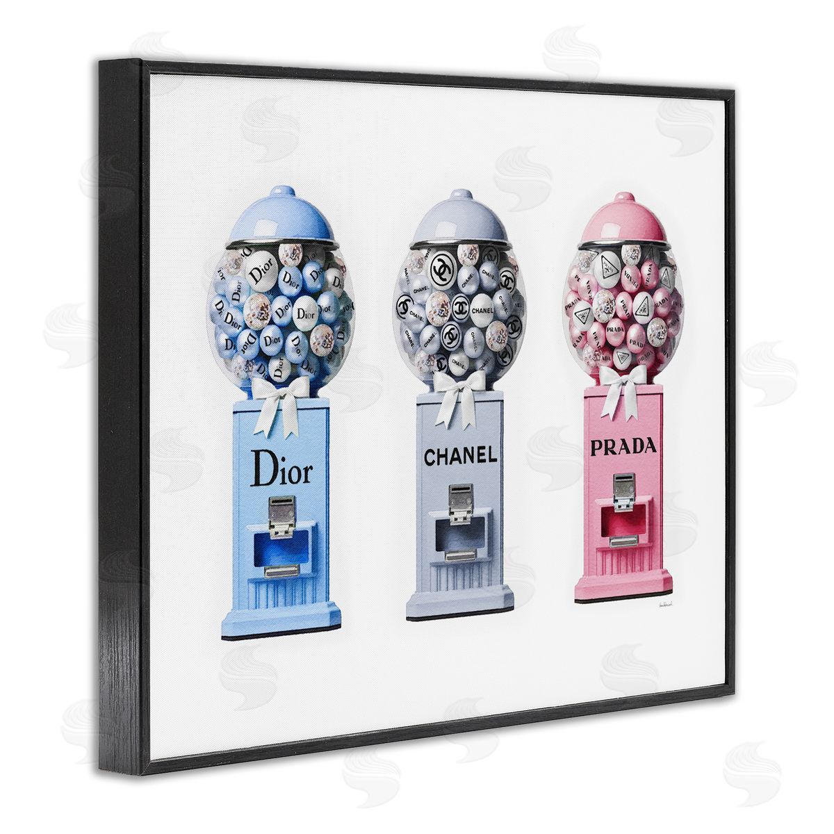 Amanda Greenwood Fashion Brand Gumballs Black Framed Giclee Wall Artside_