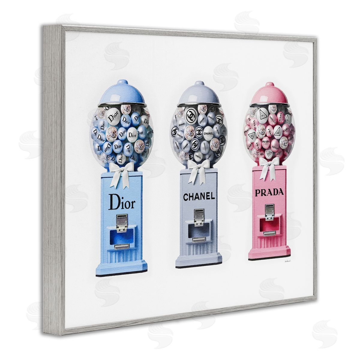 Amanda Greenwood Fashion Brand Gumballs Gray Framed Giclee Wall Artside_