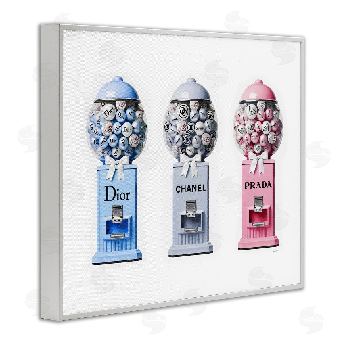 Amanda Greenwood Fashion Brand Gumballs White Framed Giclee Wall Artside_