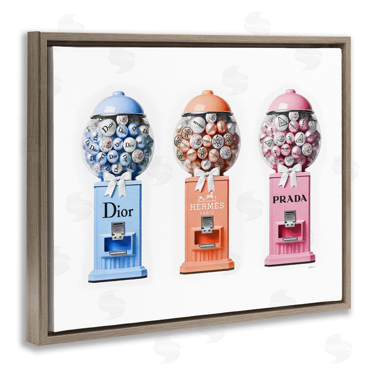 Amanda Greenwood Fashion Candy Dispensers Brown Floater Frame Canvas Artside_