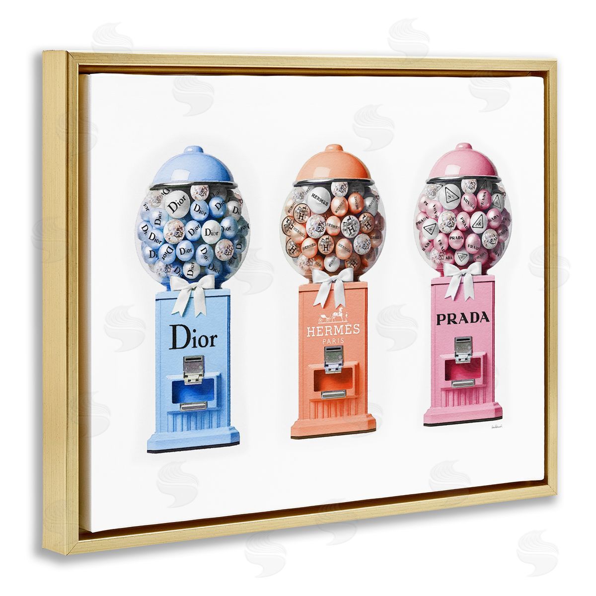 Amanda Greenwood Fashion Candy Dispensers Gold Floater Frame Canvas Artside_