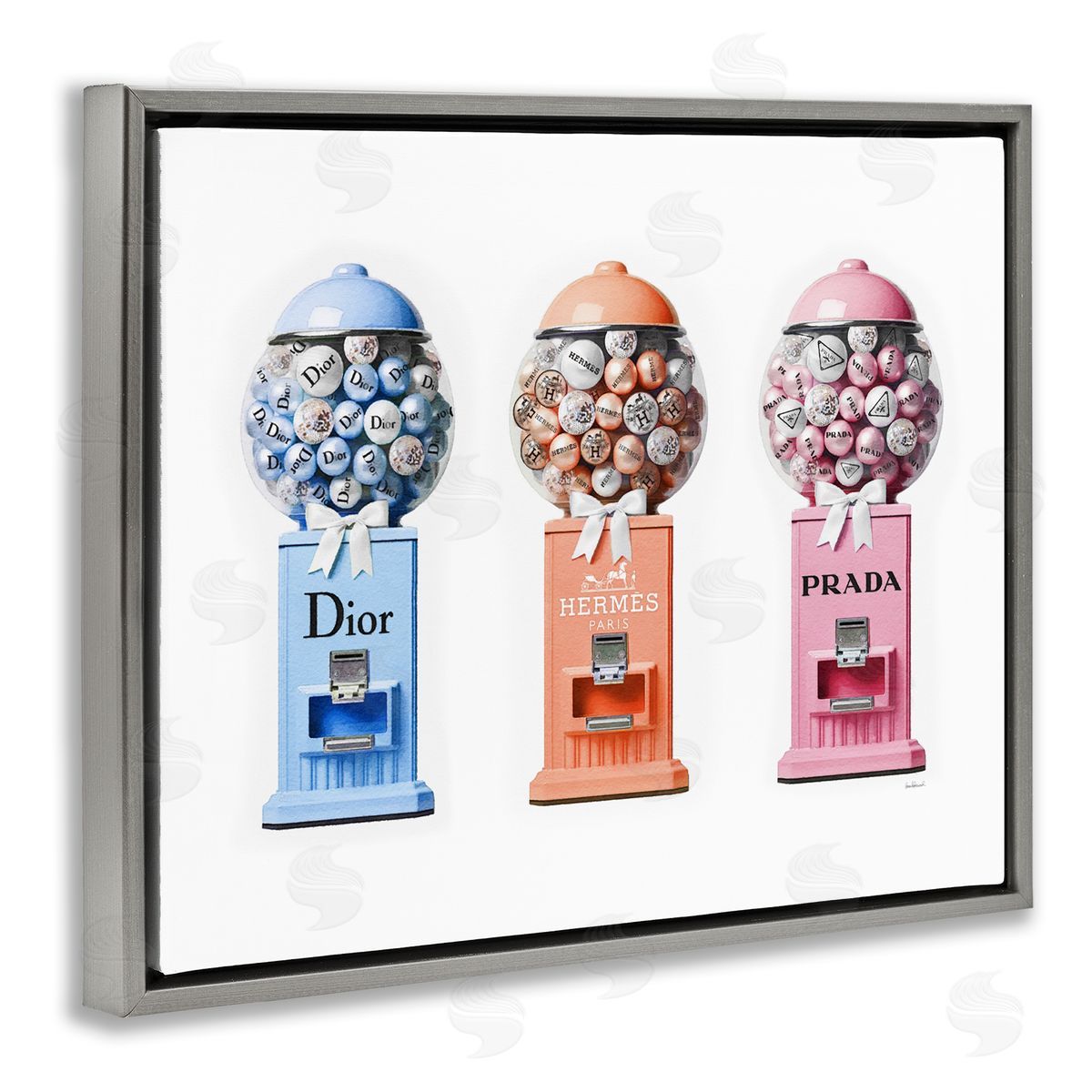 Amanda Greenwood Fashion Candy Dispensers Gray Floater Frame Canvas Artside_