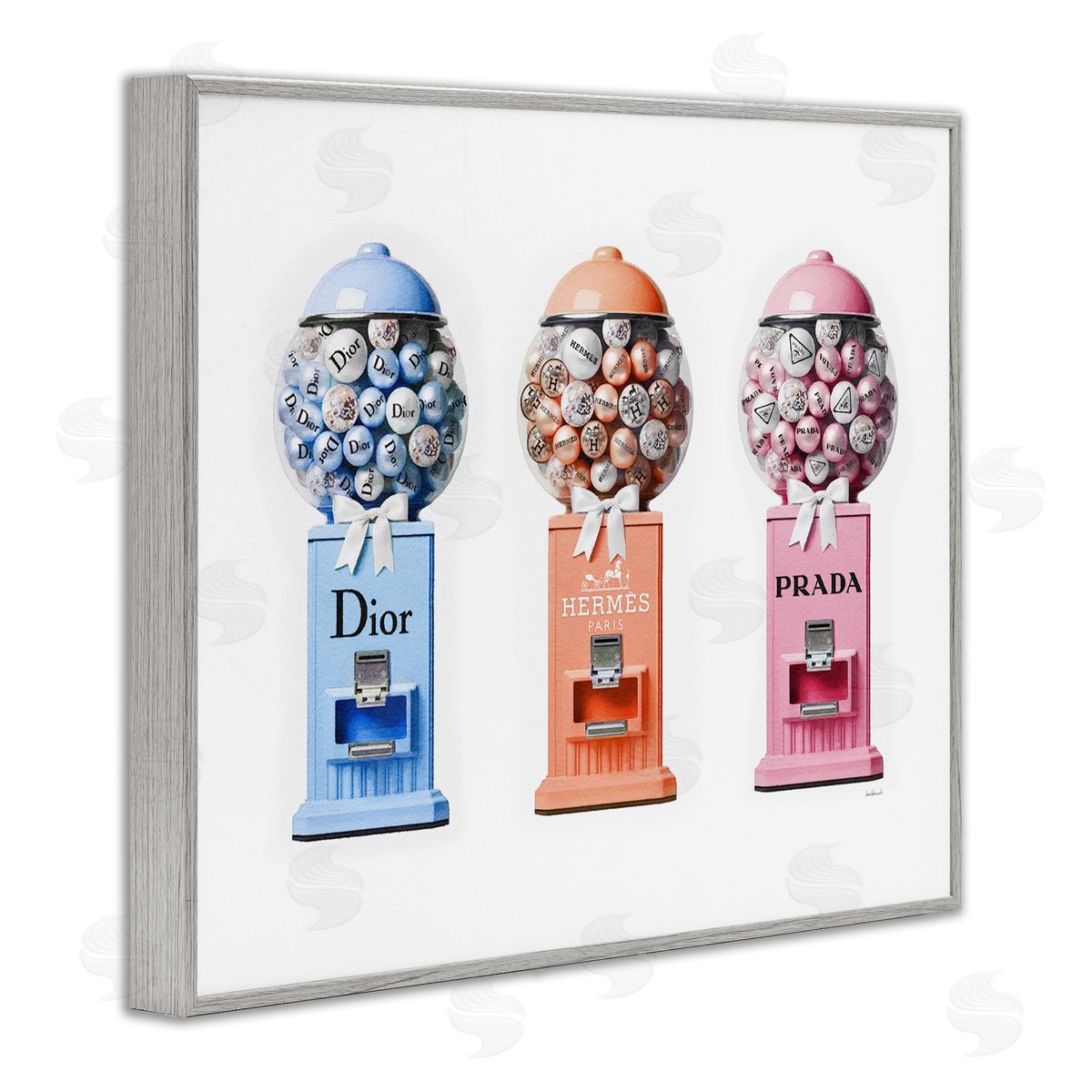 Amanda Greenwood Fashion Candy Dispensers Gray Framed Giclee Wall Artside_