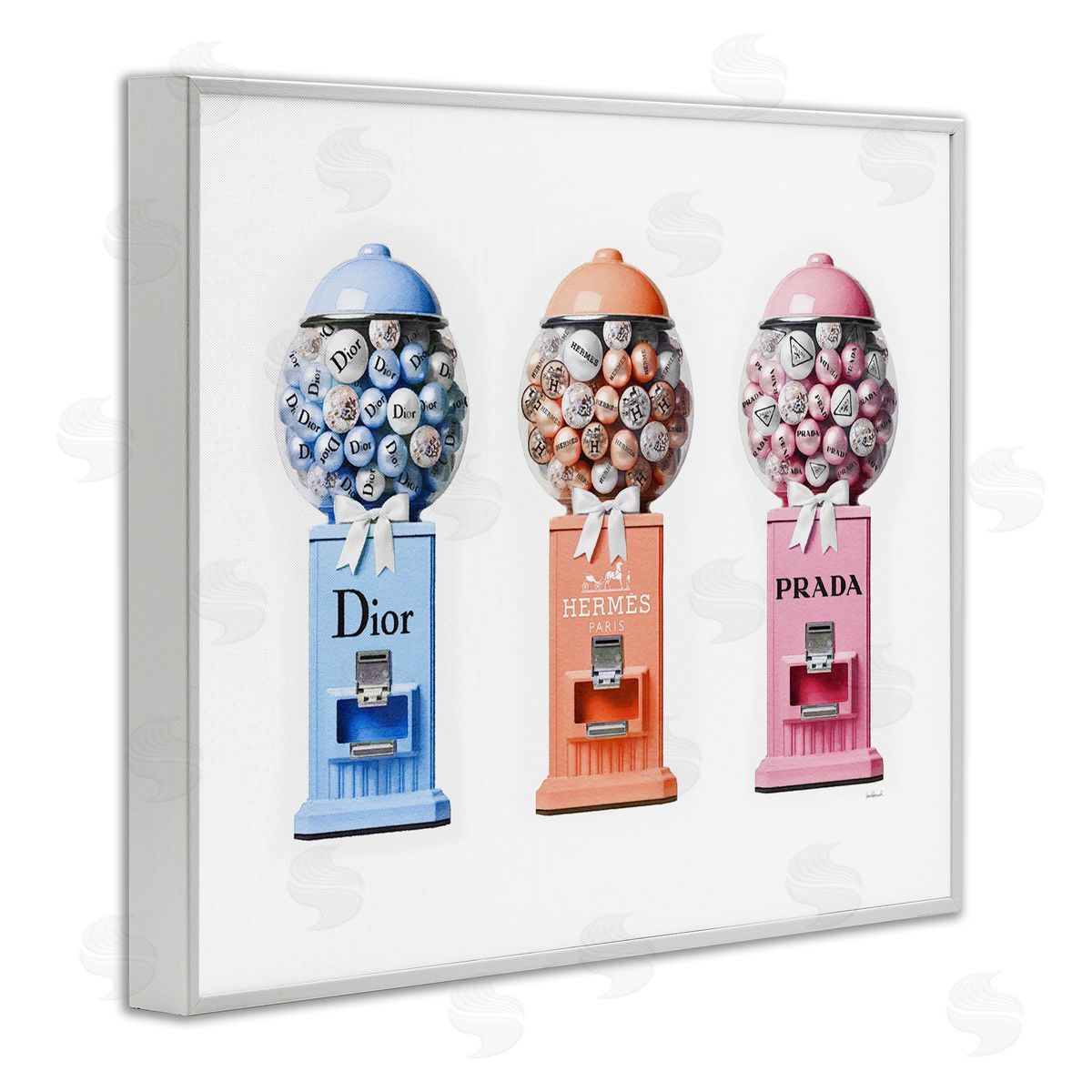 Amanda Greenwood Fashion Candy Dispensers White Framed Giclee Wall Artside_