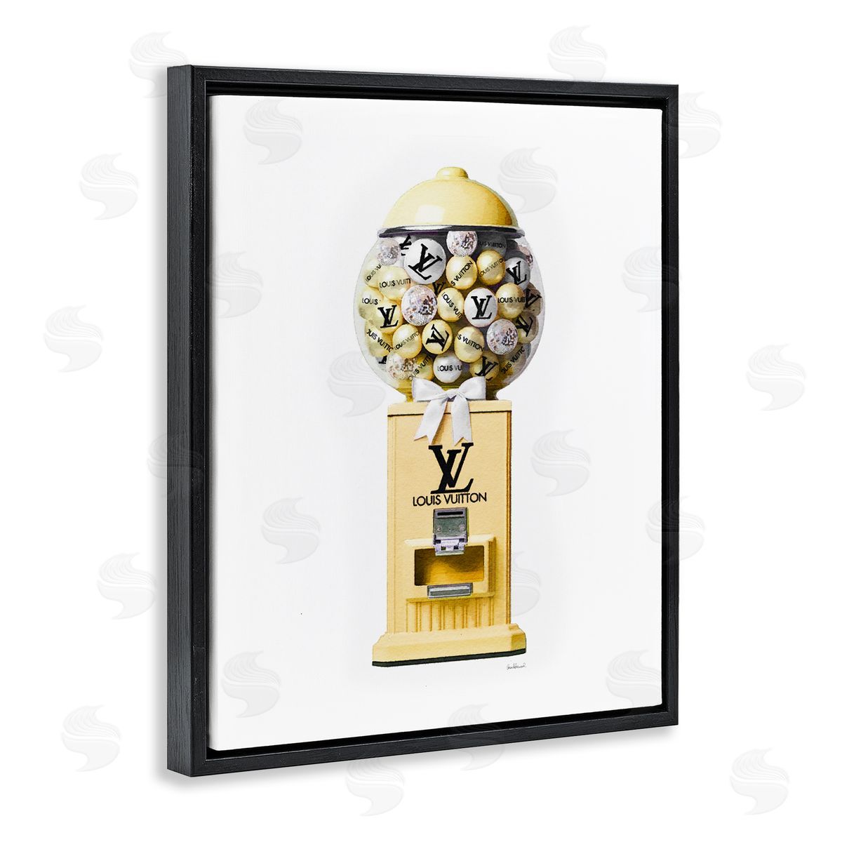 Amanda Greenwood Yellow Gumball Machine Black Floater Frame Canvas Artside_