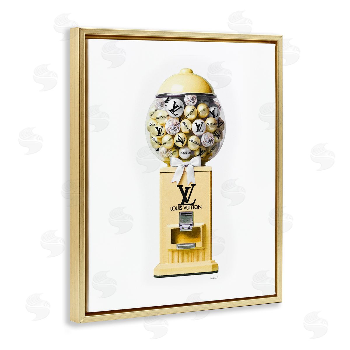 Amanda Greenwood Yellow Gumball Machine Gold Floater Frame Canvas Artside_