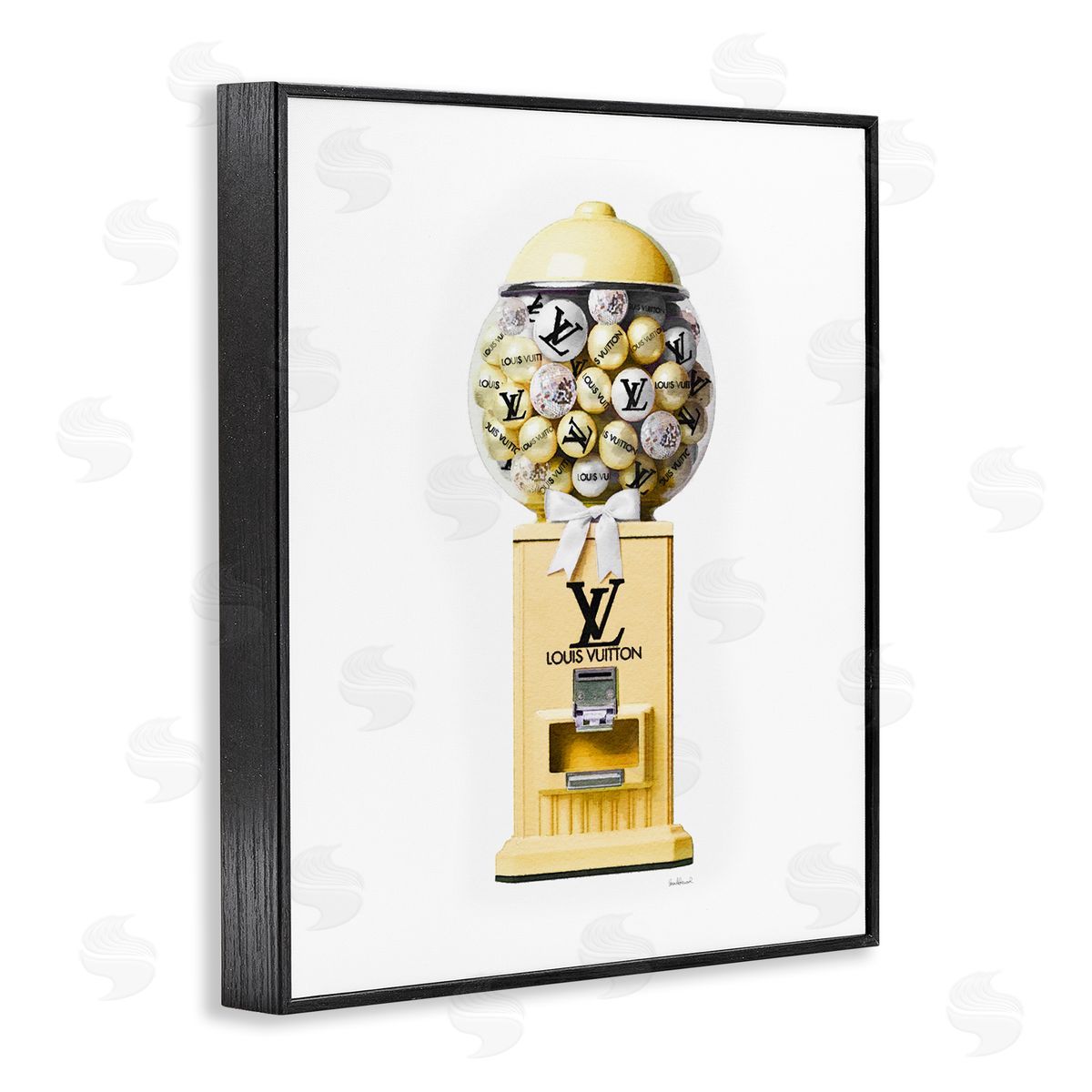 Amanda Greenwood Yellow Gumball Machine Black Framed Giclee Wall Artside_