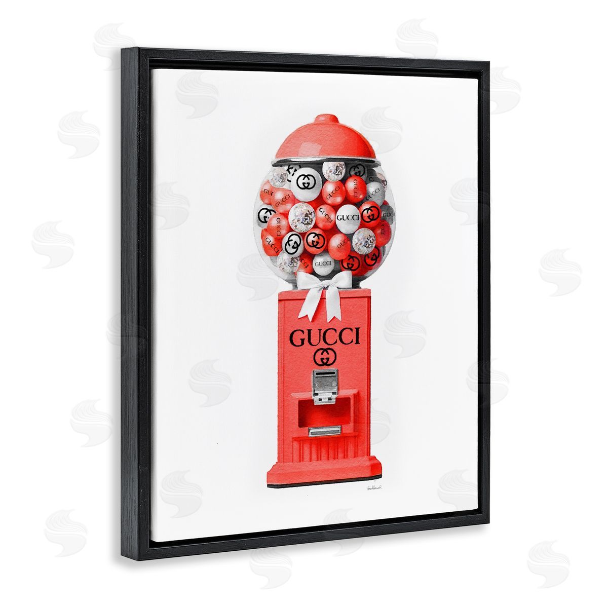 Amanda Greenwood Red Glam Candy Machine Black Floater Frame Canvas Artside_