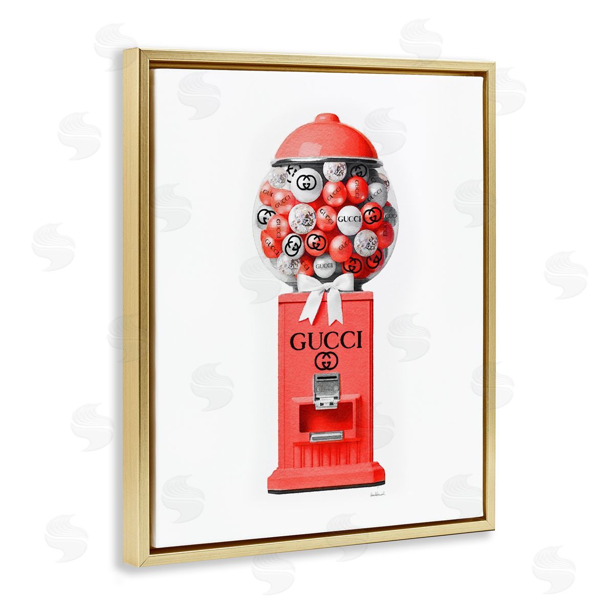 Amanda Greenwood Red Glam Candy Machine Gold Floater Frame Canvas Artside_