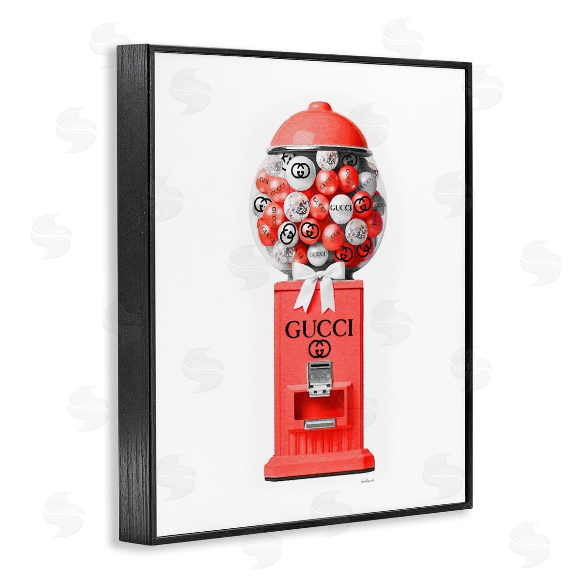 Amanda Greenwood Red Glam Candy Machine Black Framed Giclee Wall Artside_