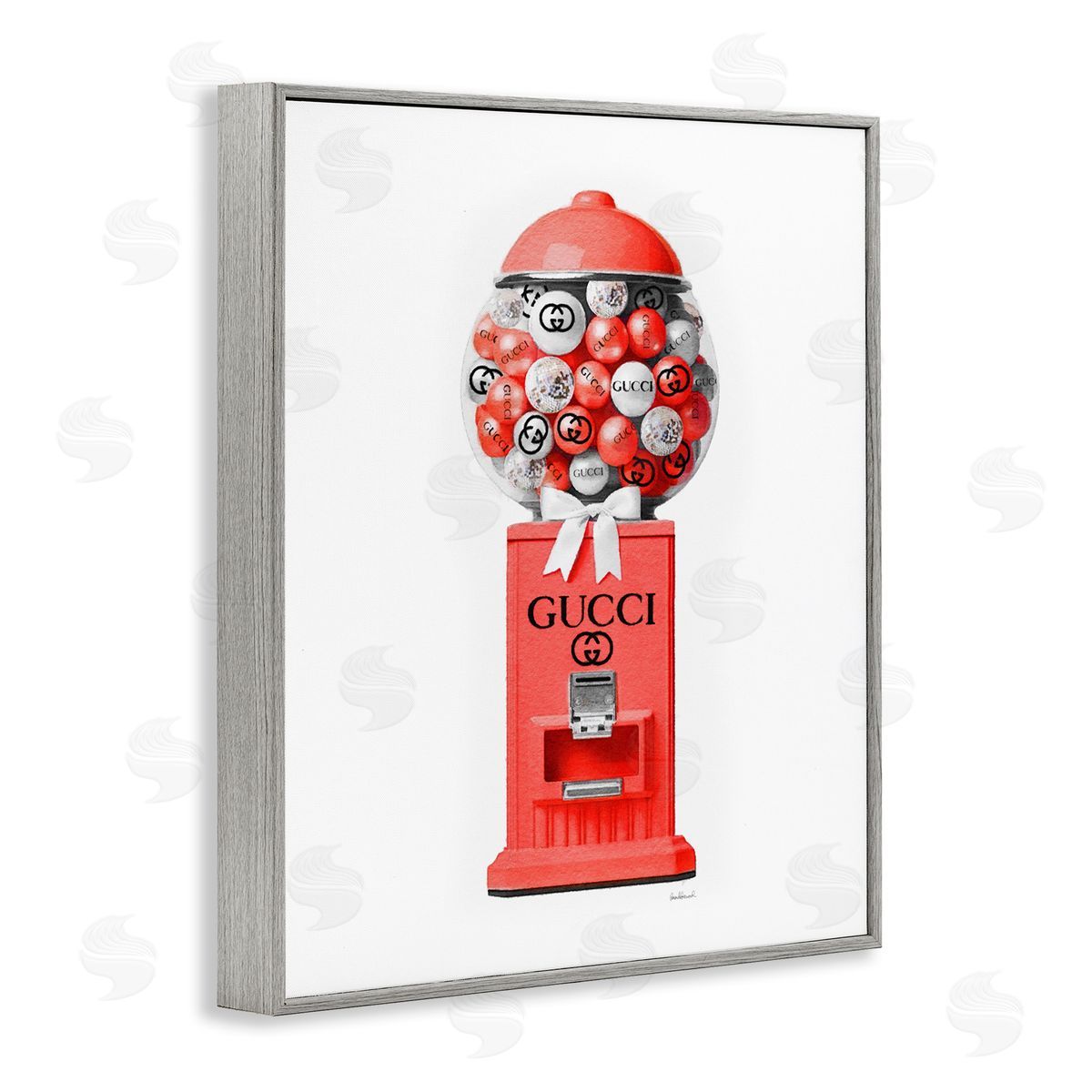 Amanda Greenwood Red Glam Candy Machine Gray Framed Giclee Wall Artside_