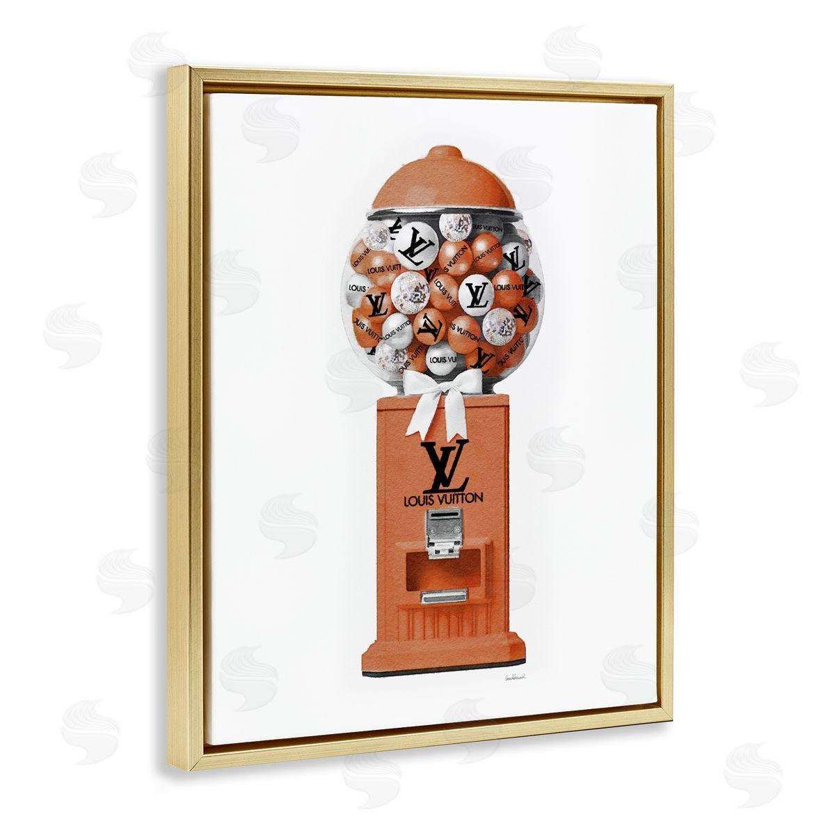 Amanda Greenwood Gumball Dispenser Glam Gold Floater Frame Canvas Artside_