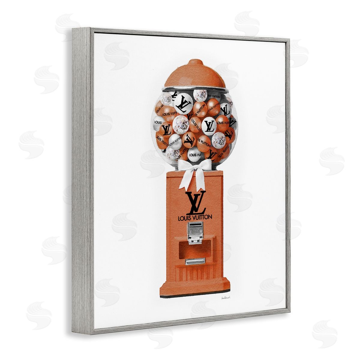 Amanda Greenwood Gumball Dispenser Glam Gray Framed Giclee Wall Artside_