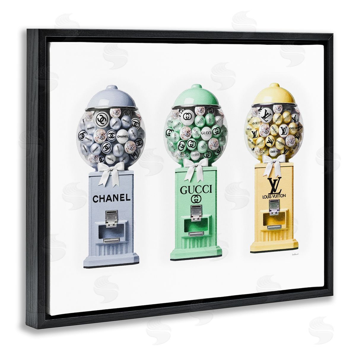 Amanda Greenwood Pastel Gumball Machines Black Floater Frame Canvas Artside_