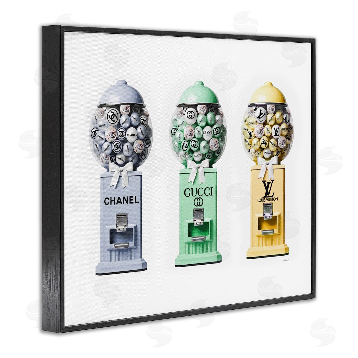 Amanda Greenwood Pastel Gumball Machines Black Framed Giclee Wall Artside_