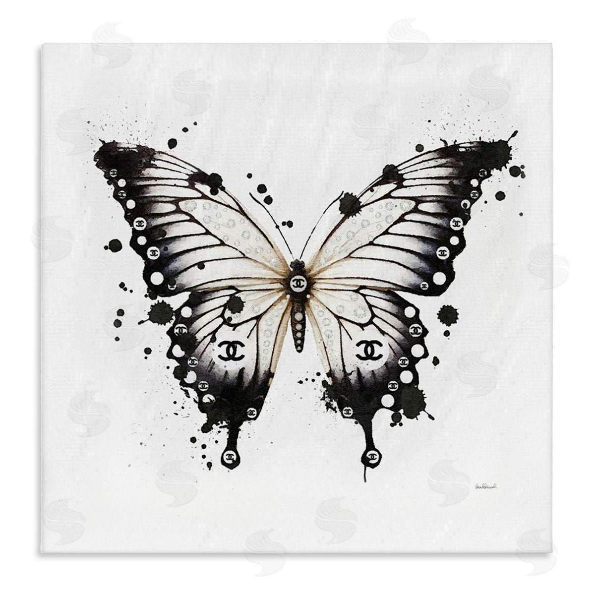 Amanda Greenwood Modern Black Butterfly Canvas Wall Art