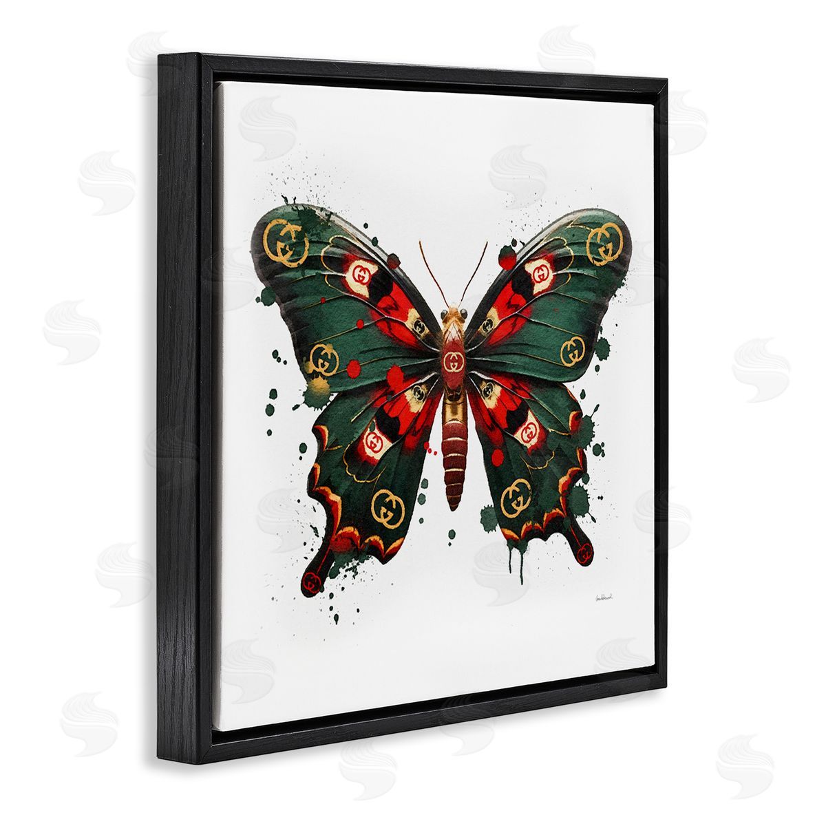 Amanda Greenwood Fashion Brand Butterfly Black Floater Frame Canvas Artside_