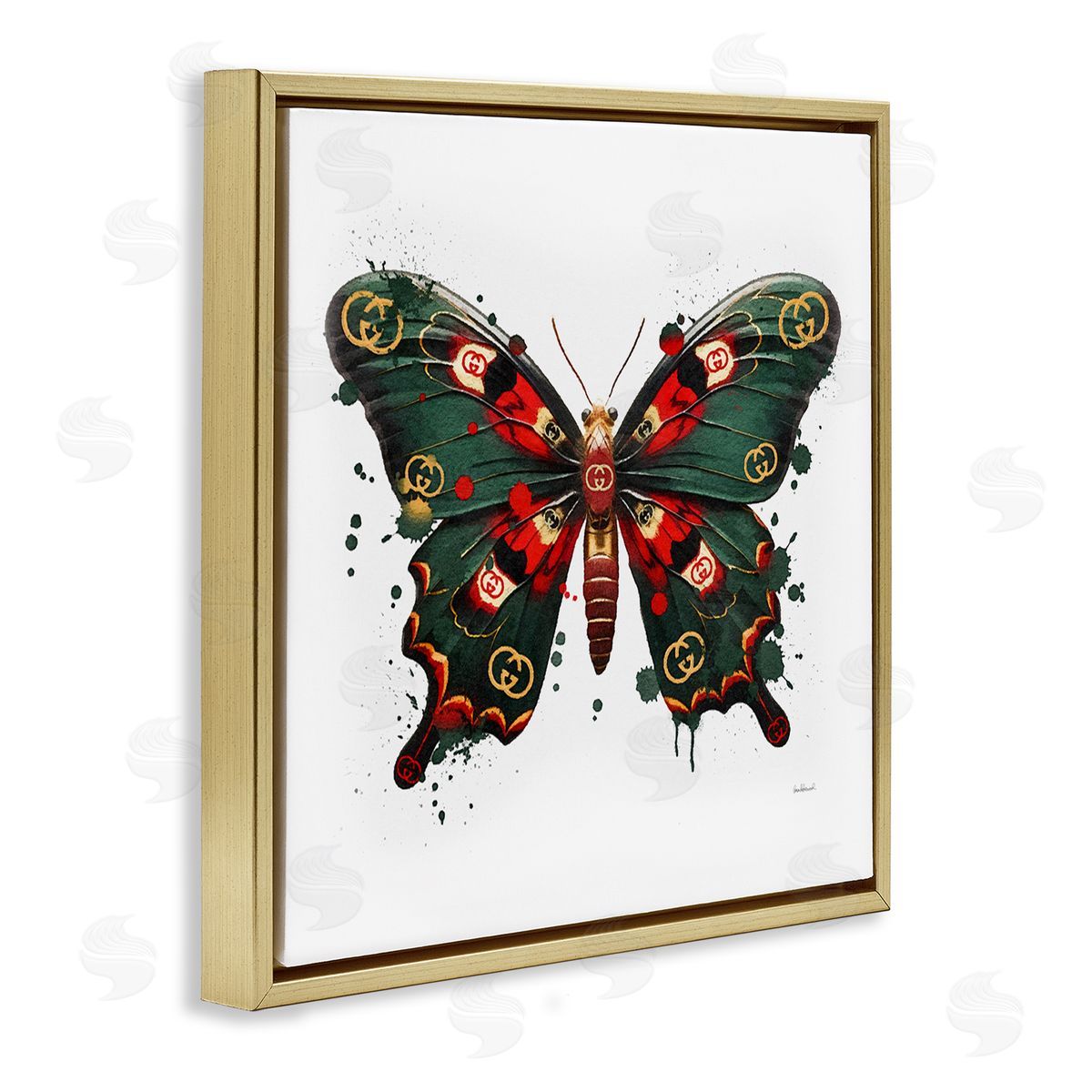Amanda Greenwood Fashion Brand Butterfly Gold Floater Frame Canvas Artside_