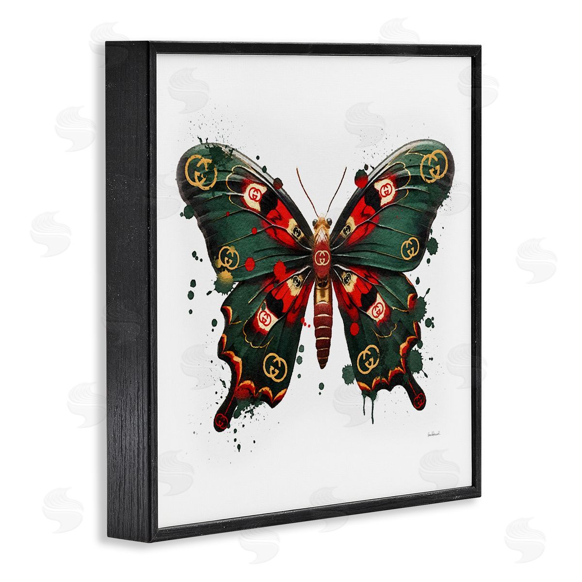 Amanda Greenwood Fashion Brand Butterfly Black Framed Giclee Wall Artside_