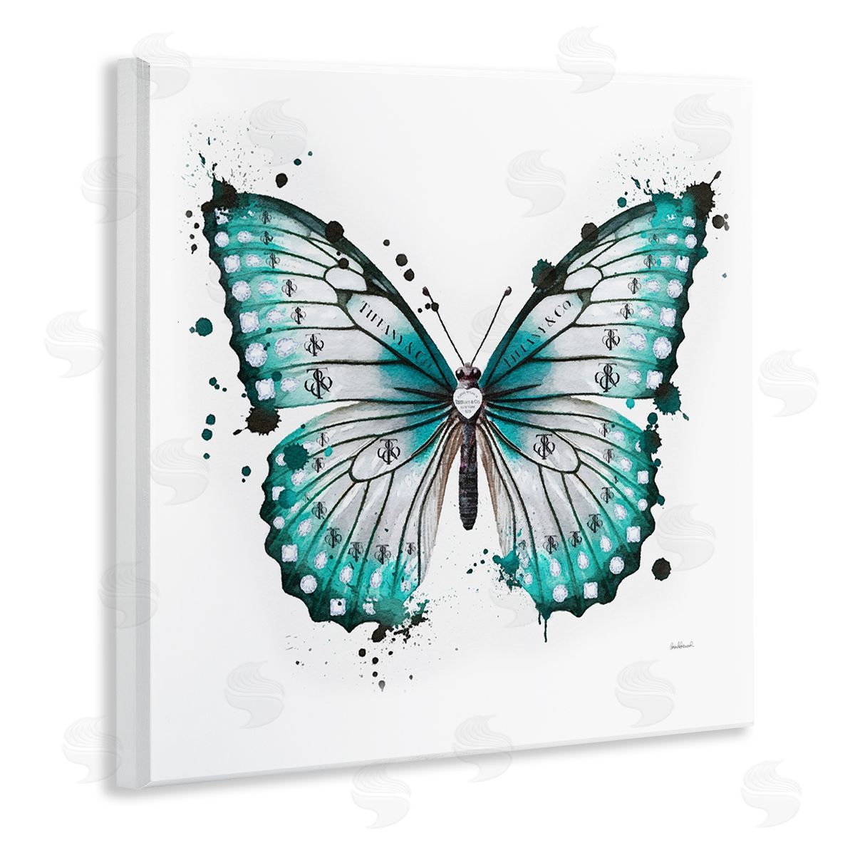 Amanda Greenwood Blue Glam Butterfly Wall Plaque Artside_