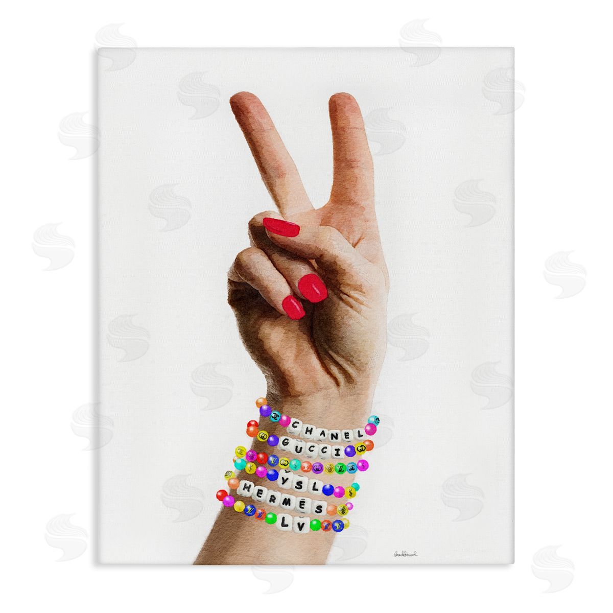 Amanda Greenwood Glam Bracelets Peace Sign Canvas Wall Art
