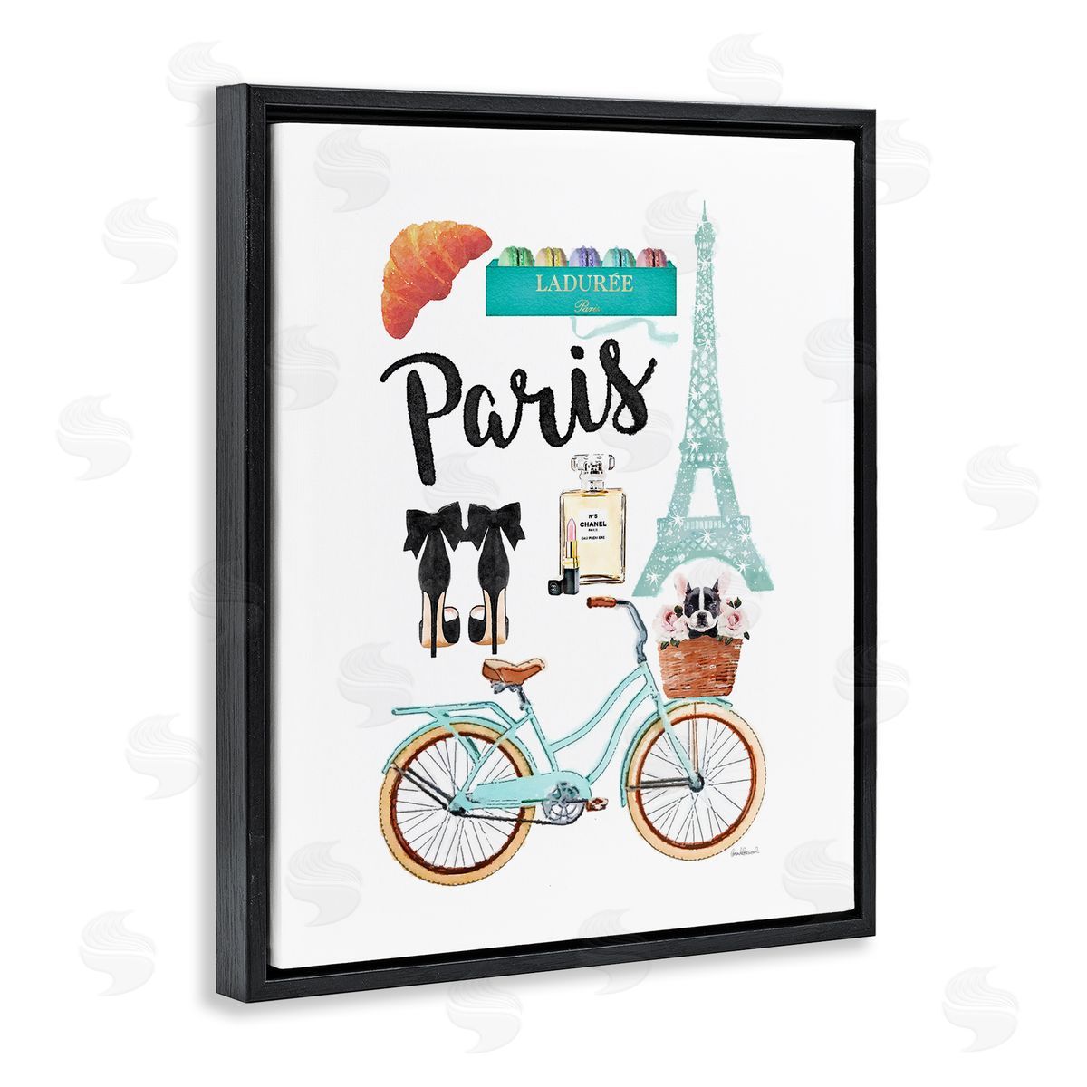 Amanda Greenwood Paris Glam Travel Black Floater Frame Canvas Artside_