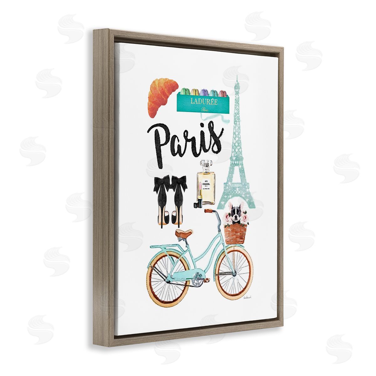 Amanda Greenwood Paris Glam Travel Brown Floater Frame Canvas Artside_