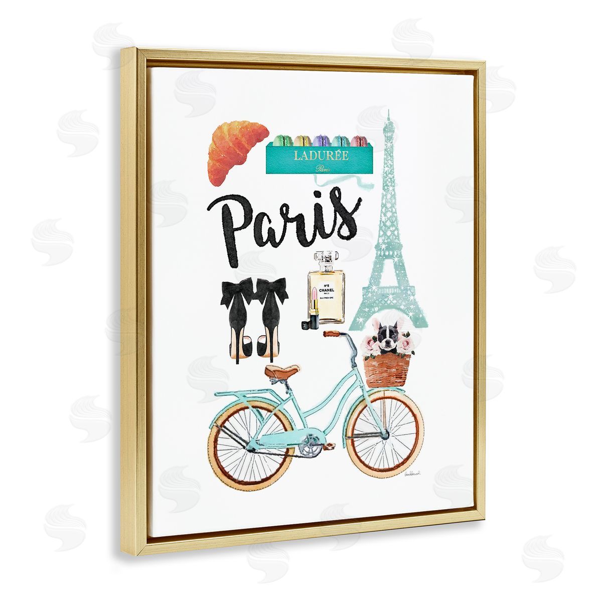 Amanda Greenwood Paris Glam Travel Gold Floater Frame Canvas Artside_