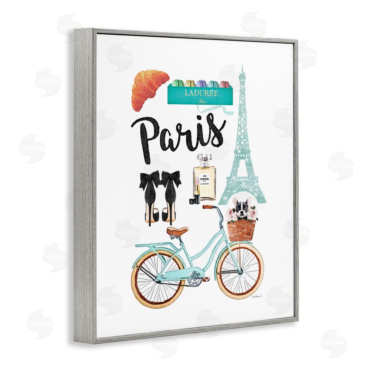 Amanda Greenwood Paris Glam Travel Gray Framed Giclee Wall Artside_