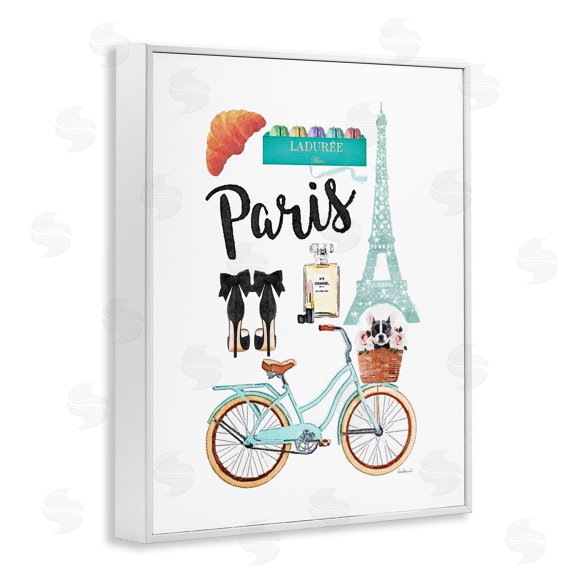 Amanda Greenwood Paris Glam Travel White Framed Giclee Wall Artside_