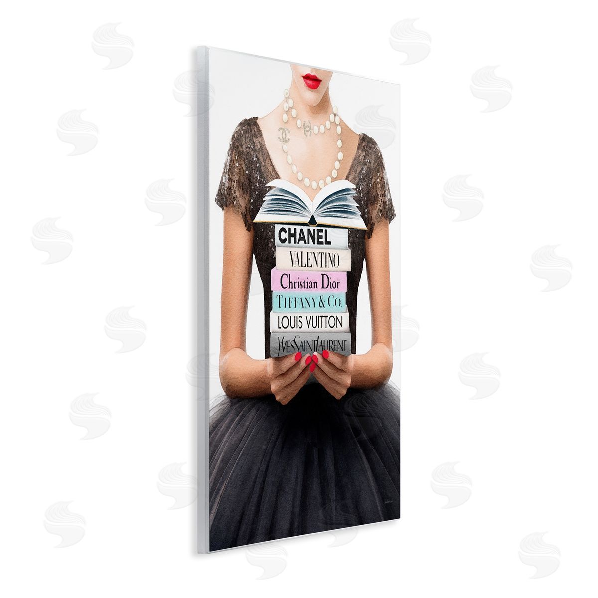 Amanda Greenwood Girl with Fashion Books Wall Plaque Artside_