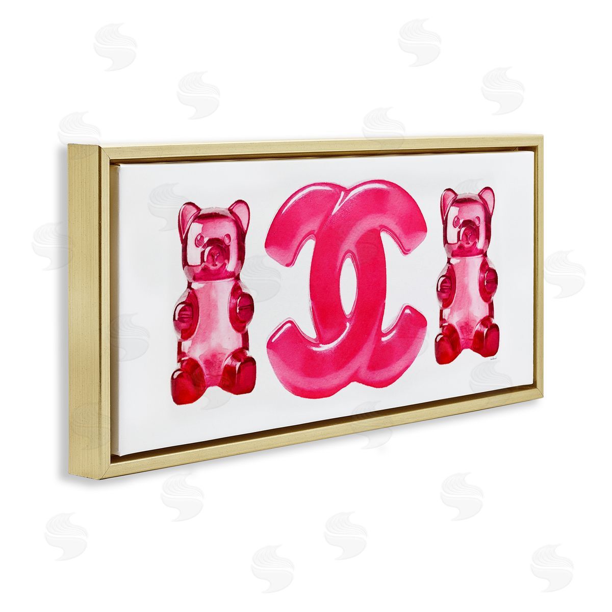 Amanda Greenwood Red Glam Brand Gummy Gold Floater Frame Canvas Artside_