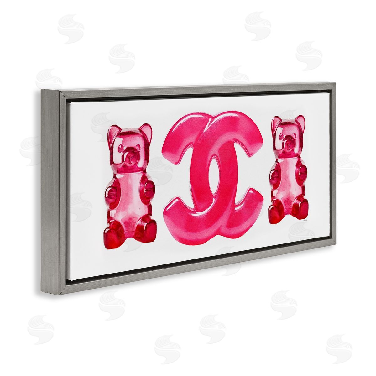 Amanda Greenwood Red Glam Brand Gummy Gray Floater Frame Canvas Artside_