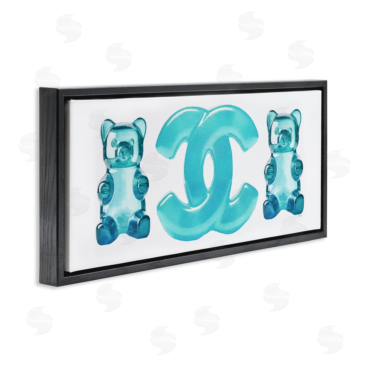 Amanda Greenwood Blue Glam Gummy Black Floater Frame Canvas Artside_