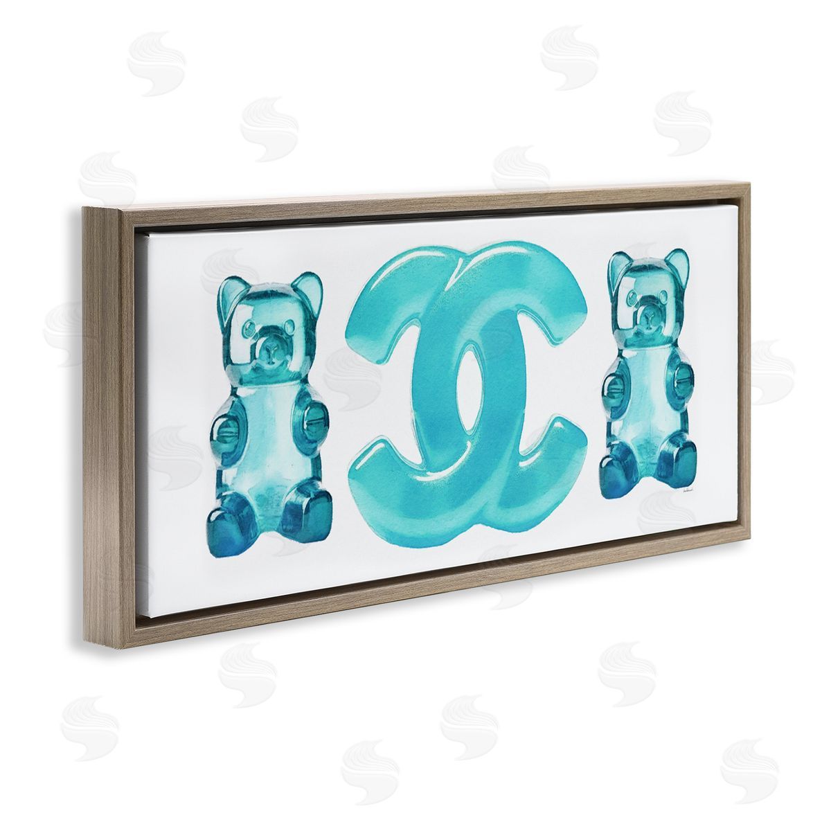 Amanda Greenwood Blue Glam Gummy Brown Floater Frame Canvas Artside_