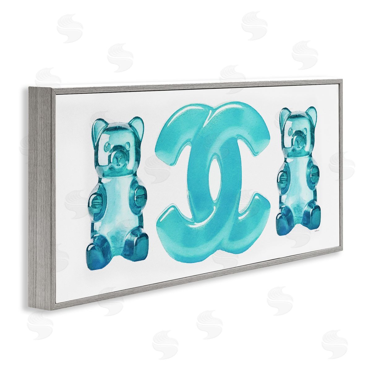 Amanda Greenwood Blue Glam Gummy Gray Framed Giclee Wall Artside_