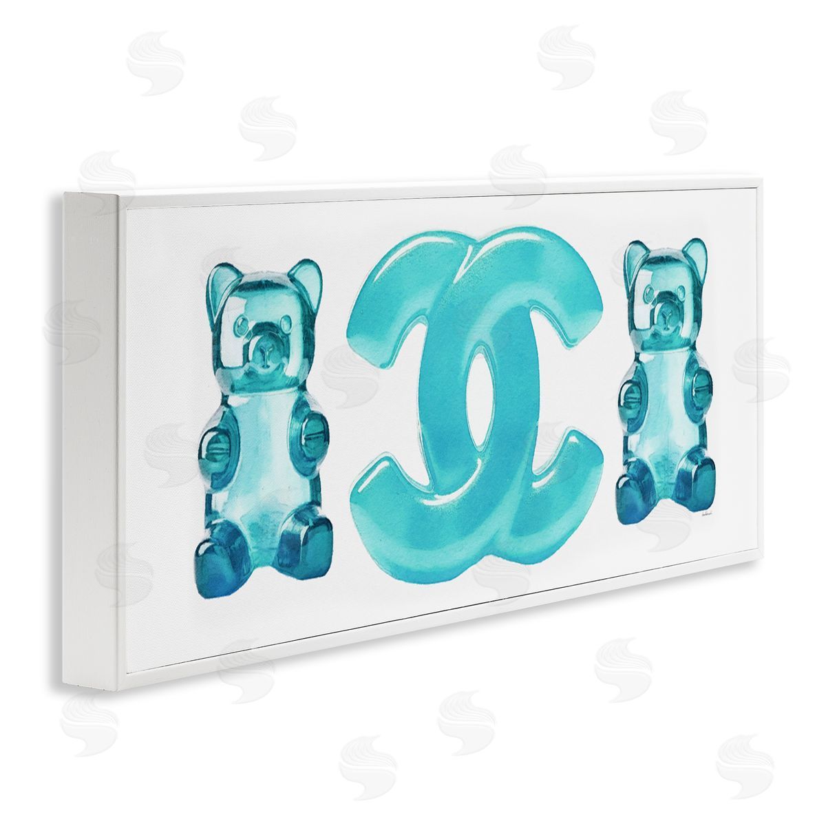 Amanda Greenwood Blue Glam Gummy White Framed Giclee Wall Artside_