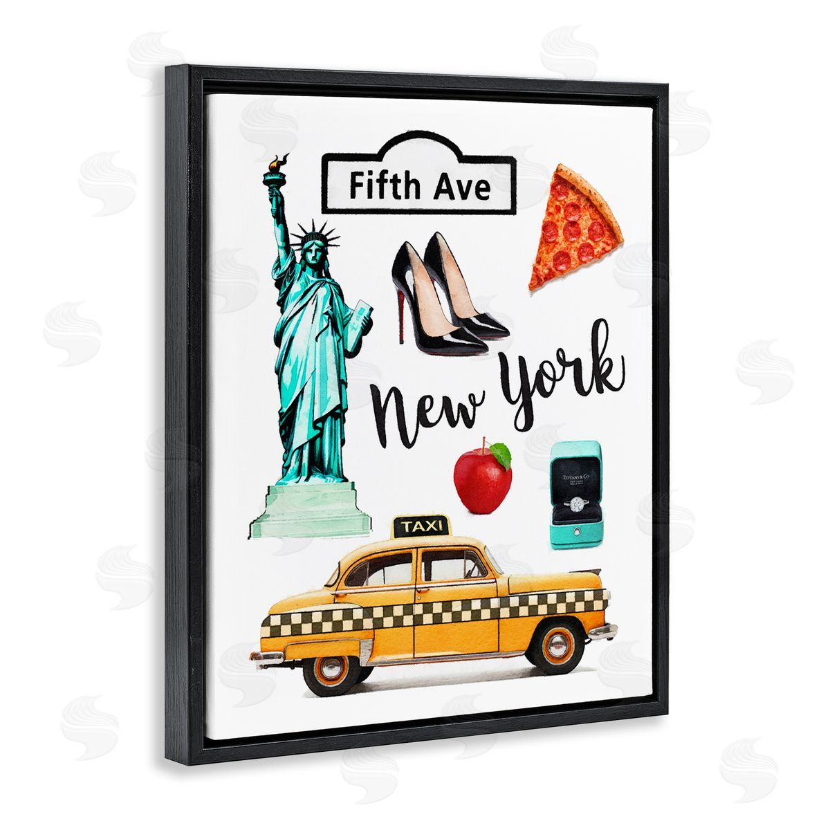 Amanda Greenwood New York Glam Travel Black Floater Frame Canvas Artside_
